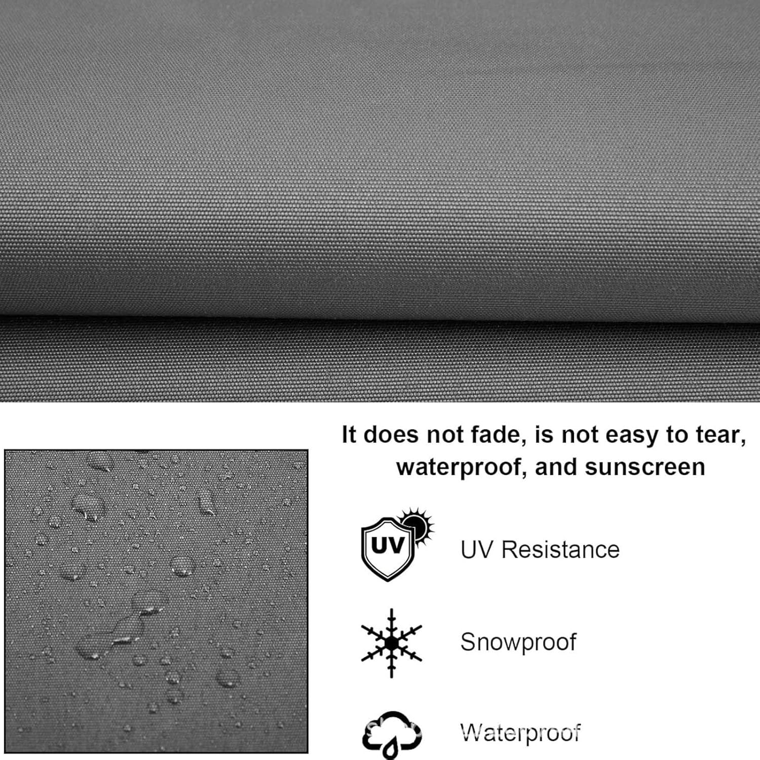 Patio Swing Seat Cover Replacement,Outdoor Canopy Cover,Waterproof for Garden Chair Hammock,600D Oxford Fabric Gray(Size:127 * 50 * 50cm（50.0x19.7x19.7inch）)