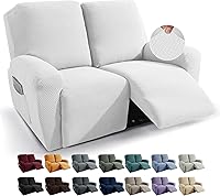 Vista 9 de JIVINER Fundas de sofá reclinable de 8 piezas, fundas elásticas de jacquard para sofá reclinable, fundas para sala de estar, protector suave de 3