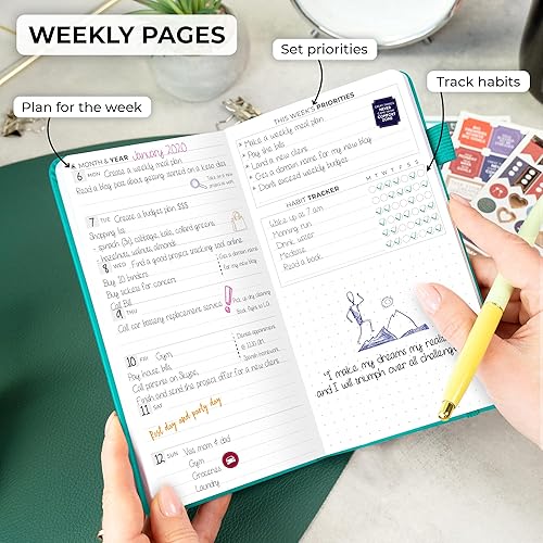 Miniatura 9 de Clever Fox - Agenda semanal de bolsillo - Agenda de metas mensuales y calendario para aumentar productividad, perfecta para bolso Tamaño 3.7" x 6.7