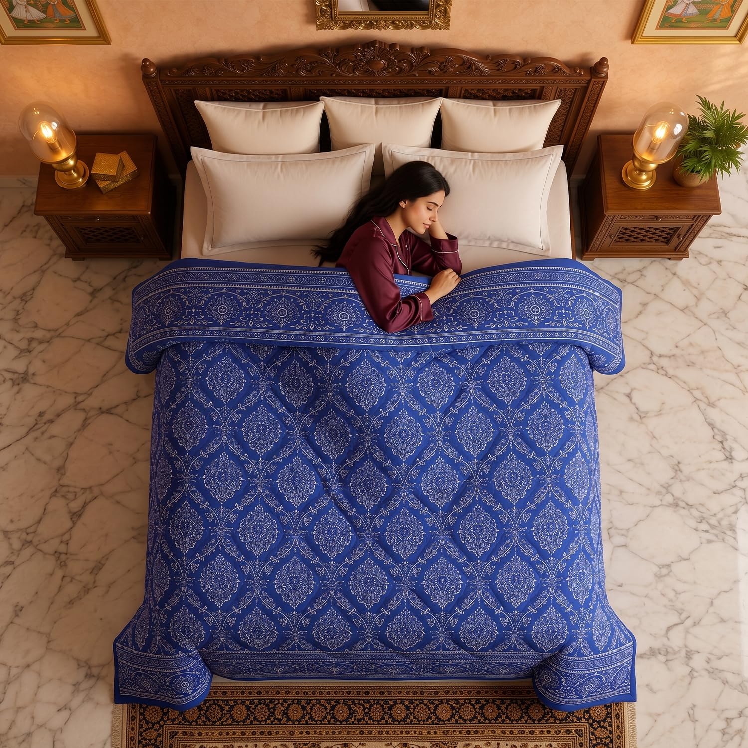 Jaipuri Cotton Comforter - Double Bed | Premium & Soft -7