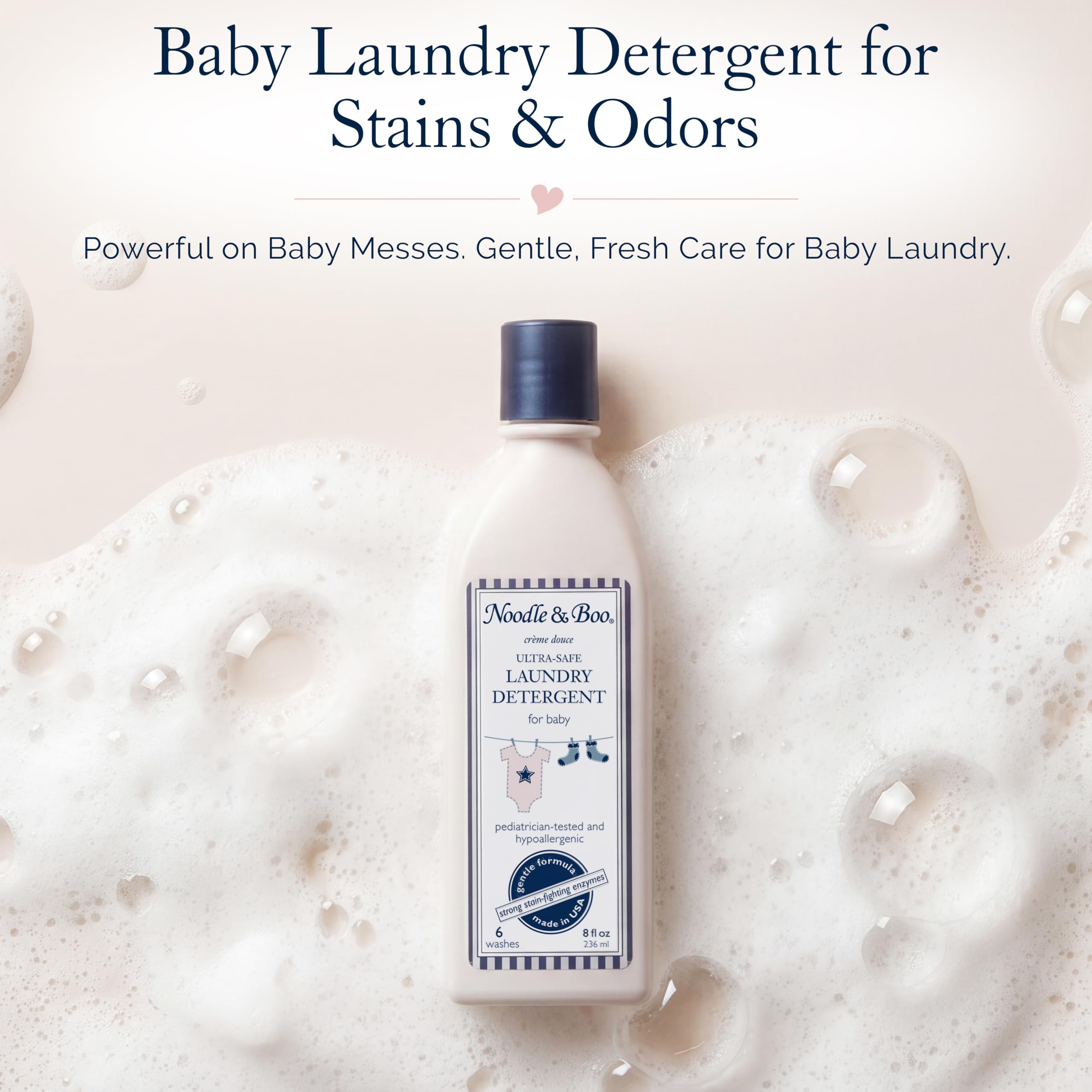 Noodle & Boo Ultra Safe Laundry Essentials - Detergente para lavandería, 8 onzas líquidas