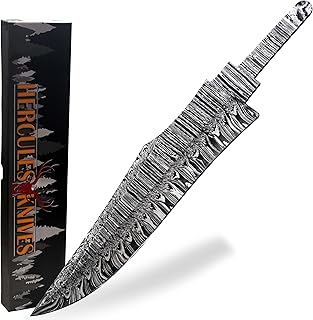 Custom Hand Forged Damascus Steel Blank Blade Ranger Hunting Knife Bowie Blade Damascus Blade Billet Handmade Knife Making Supply Camping, Survival, Hiking Knives - Hercules Knives