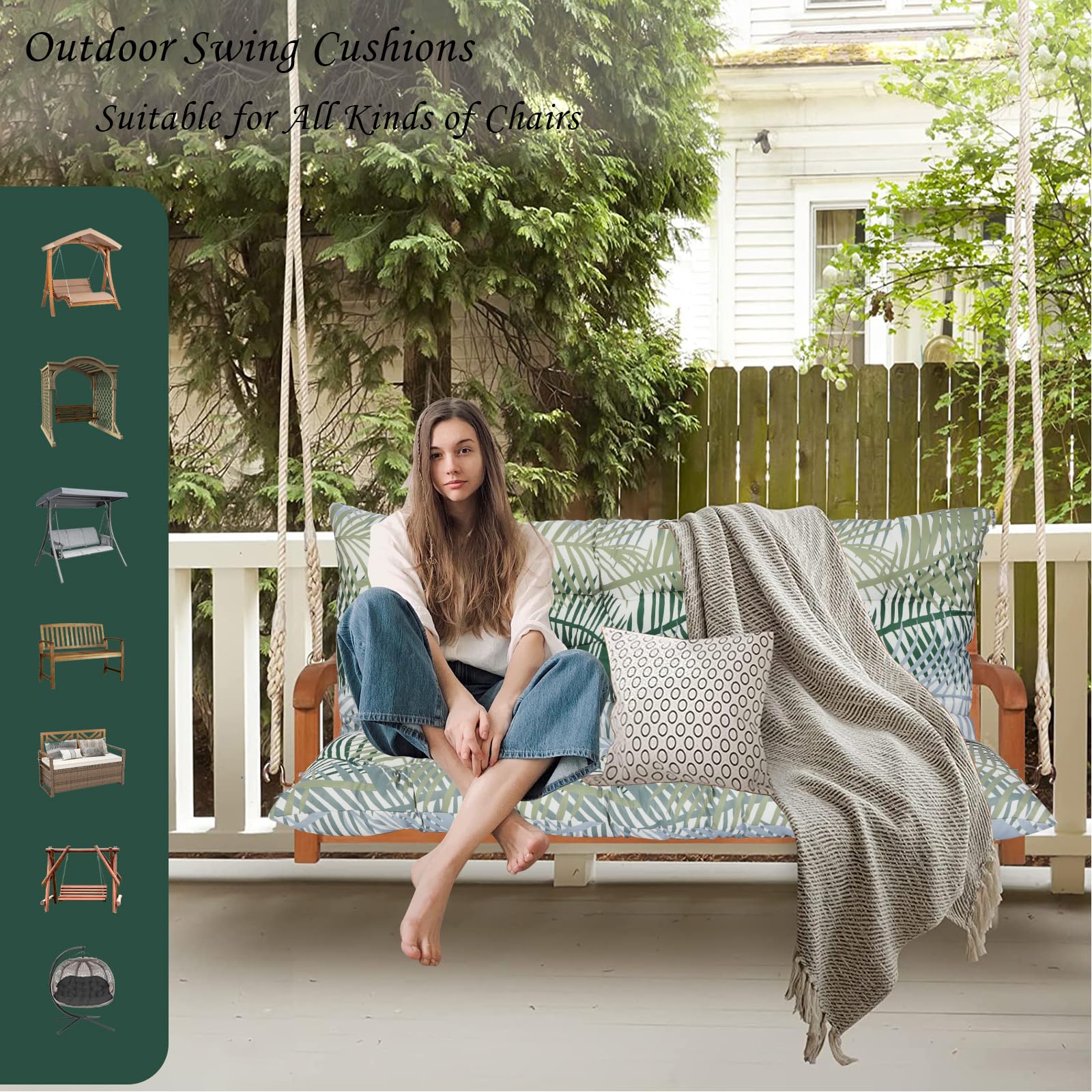 Swing Cushion YQNUCO Outdoor s, Waterproof Porch s Seater