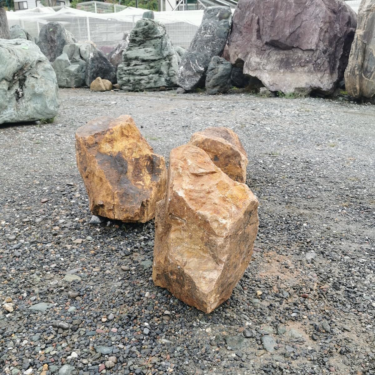 みかも石 3石 セット 2 庭石 石 鑑賞石 庭 ガーデニング 置物 オブジェ