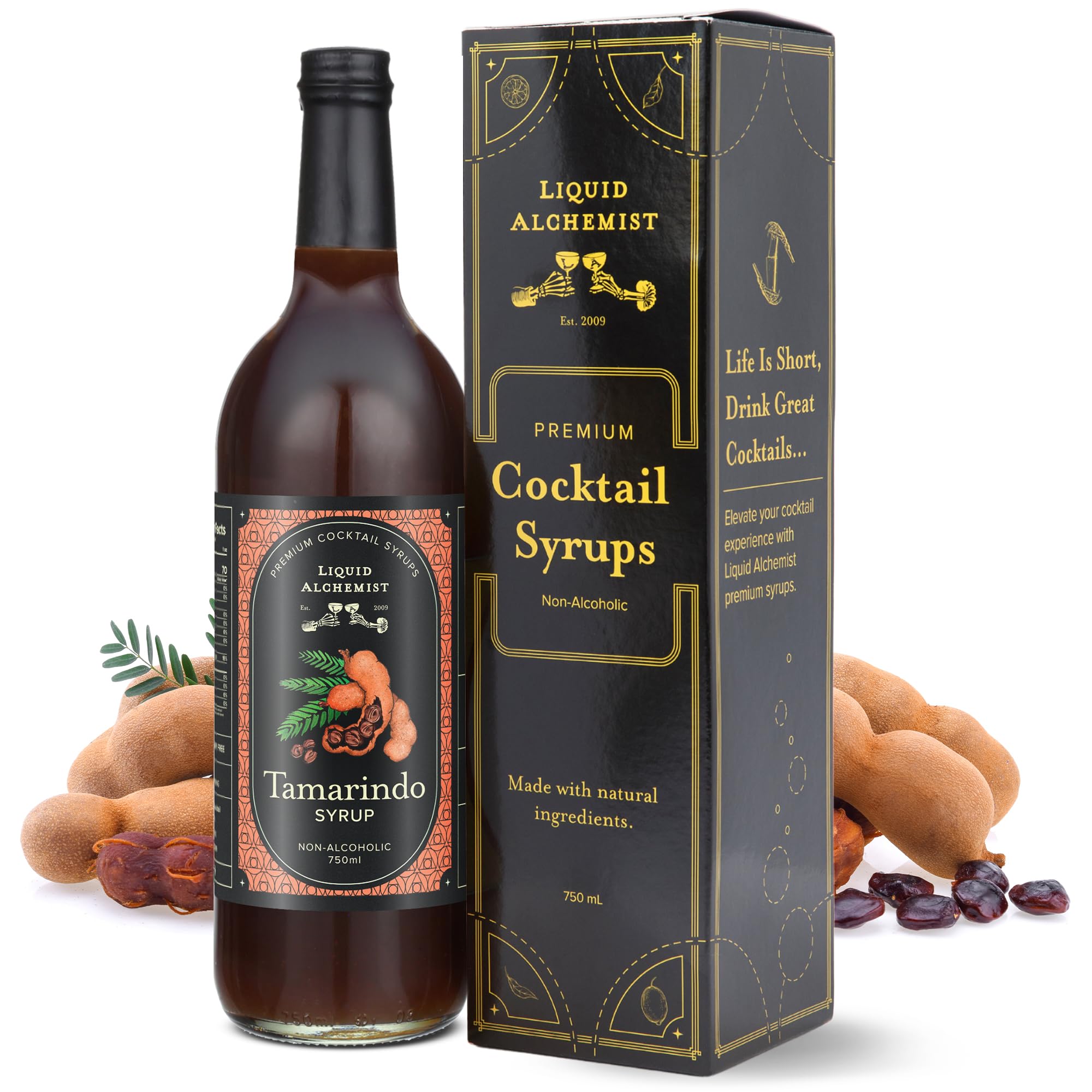 Liquid Alchemist Tamarind Syrup for Cocktails - Real Ingredients Make our Tamarindo Syrup the Perfect Spicy Margarita Mix - Made Fresh with All Natural Tamarind Concentrate (25.4 oz)