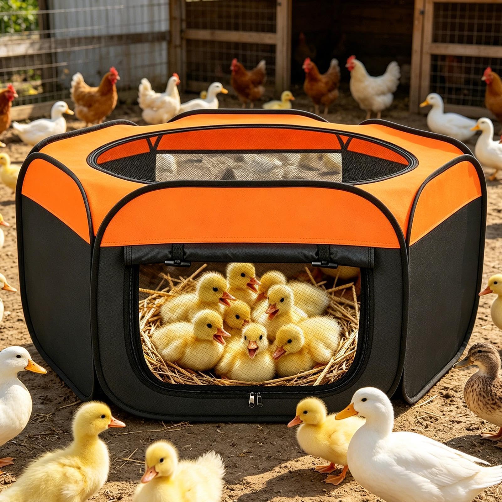 Scatola allevatrice per pulcini, portatile e pieghevole fino a quindici anatroccoli, di allevamento per pulcini principianti, per anatre, oche, cani, conigli, piccoli animali,