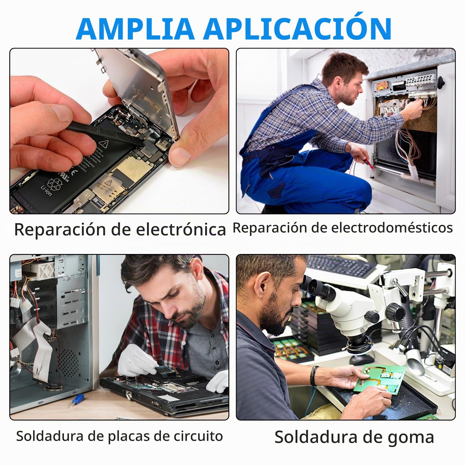 Estación de Soldadura de Aire Caliente 858D, Estación de Desoldadura 700 W con 3 Boquillas, Pantalla Digital de 100-450 °C, Hot Air Soldering Station para Soldadura y Desoldadura SMD