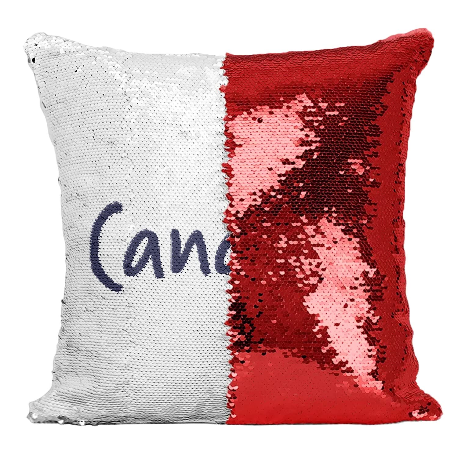 Coussin paillettes rouge canaille pour rompre la monotonie d'un salon fade