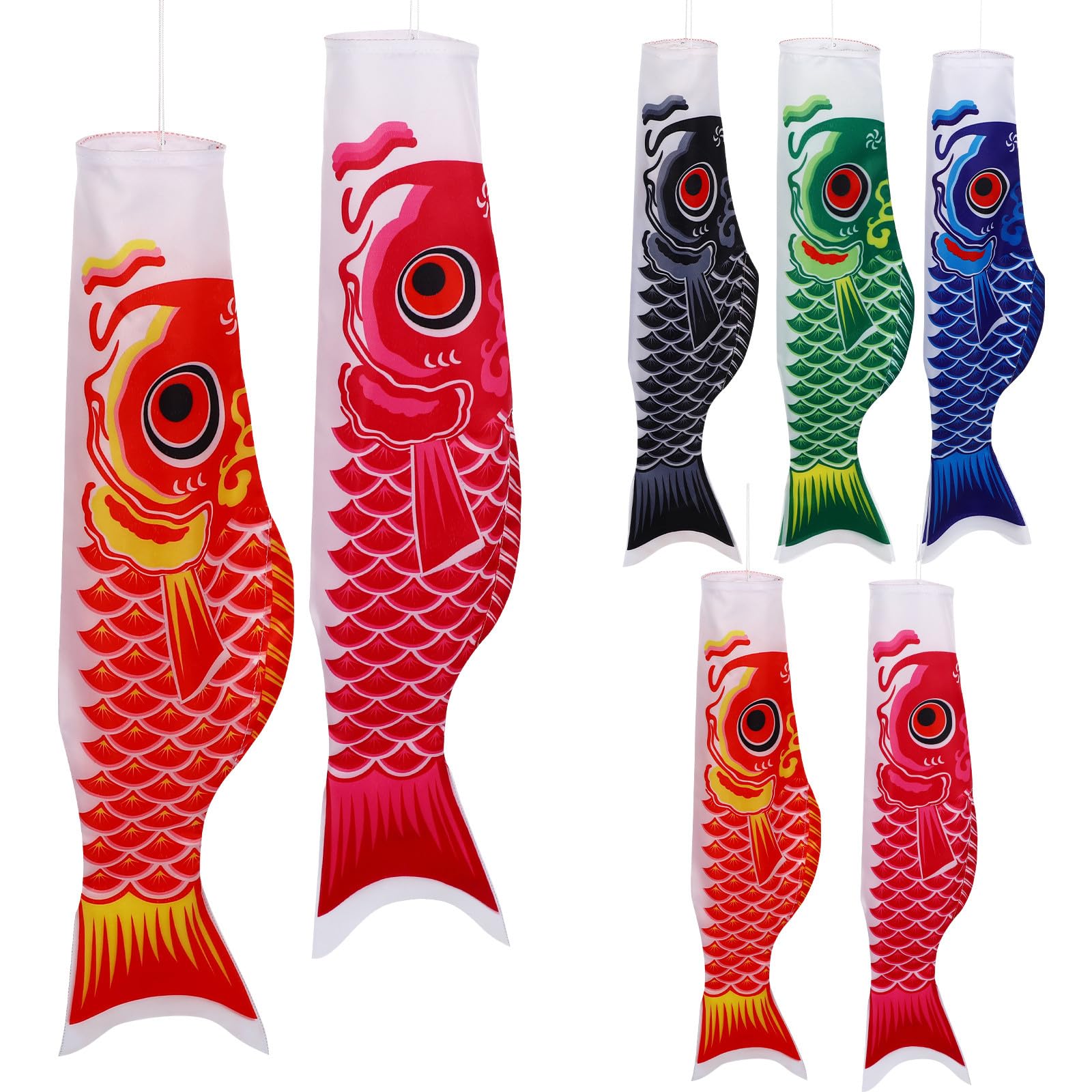 Drapeaux carpe japonais colorés Didiseaon en lot de 5 pièces robustes
