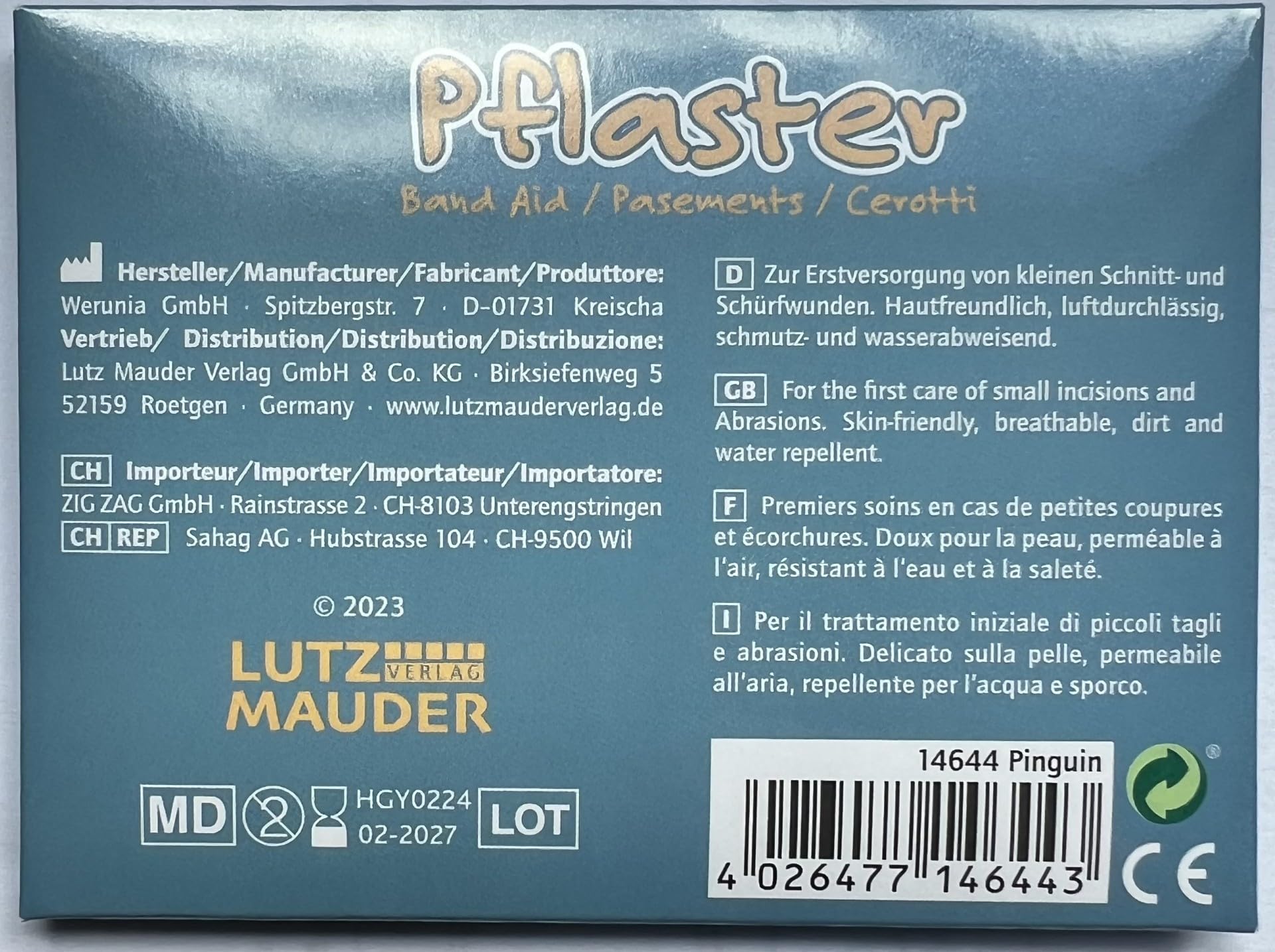Lutz Mauder – Lot 10 Pansements Enfants Pingouin Doux – Motif Neige, Idéal Pour Calendrier De L'Avent