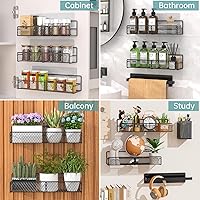 Vista 7 de DTUQTX Spice Rack Wall Mounted 6 Pack: 100% Metal & Strong Adhesive Spice Organization for Kitchen Cabinet/Pantry Door, No Drill Hanging Seasoning