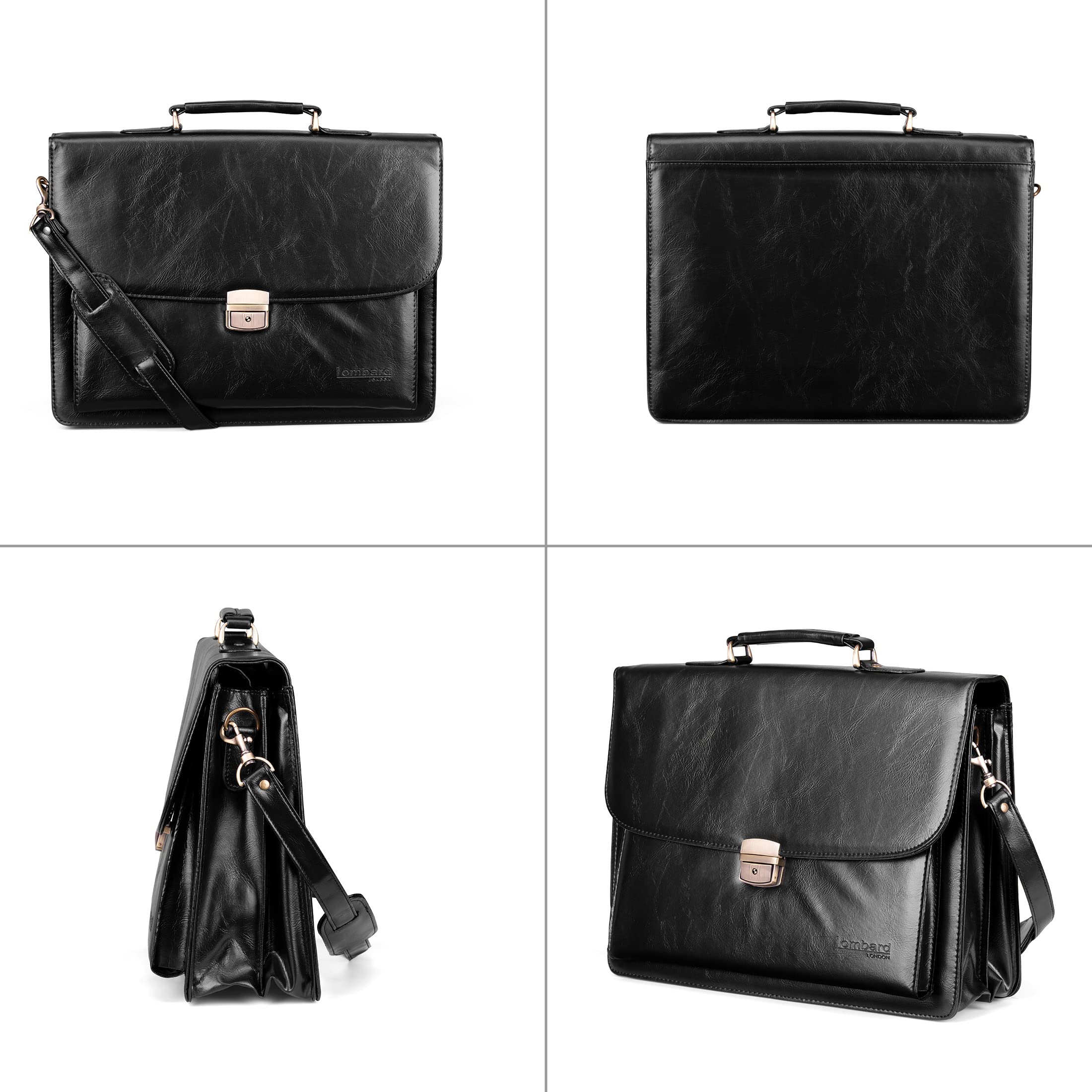 Sacoche Porte-Documents en bandoulière - pour Ordinateur Portable - Style Business - PU Imitation Cuir