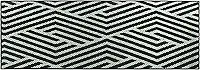 Tapete Passadeira Geométrico Preto e Branco, 66x180 cm, Antiderrapante para Corredor e Cozinha - 7Match