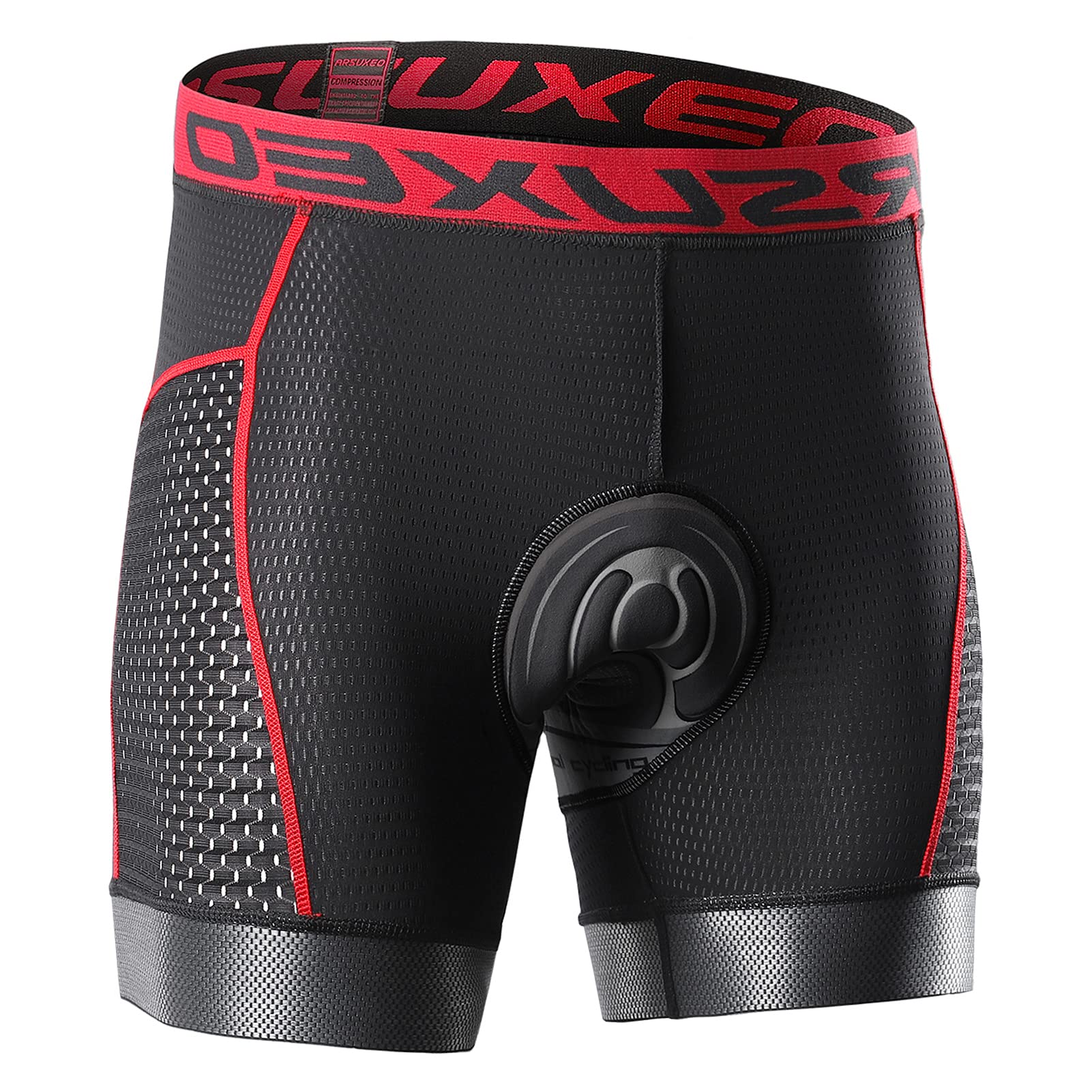 Lixada Radlerhose Herren mit Sitzpolster 5D Gepolsterte Fahrradhose kurz Atmungsaktive Elastizität Schnelltrocknende Stoßfeste Herren Fahrrad Hosen Radhose