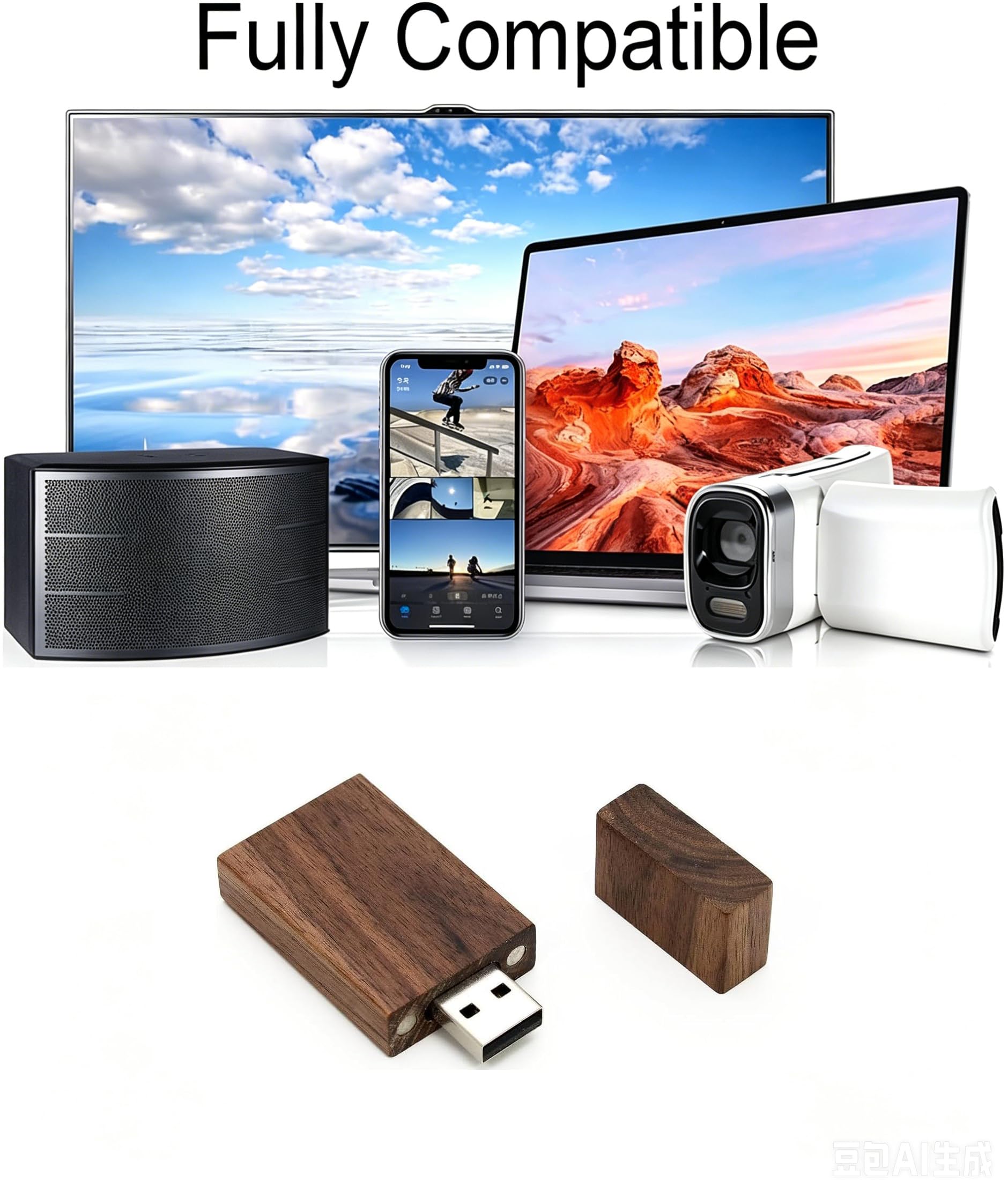 5-pak prostokątny orzech włoski drewno 2.0/3.0 pamięć USB dysk USB pamięć z drewnem (3.0/32 GB)