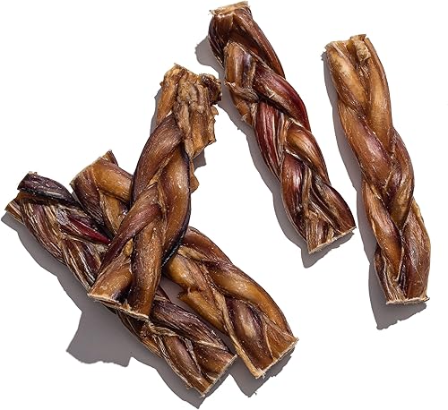 Miniatura 2 de Jack&Pup - Palitos trenzados de 6 pulgadas  Palitos de matón de larga duración para perros grandes masticadores agresivos  Un solo ingrediente,