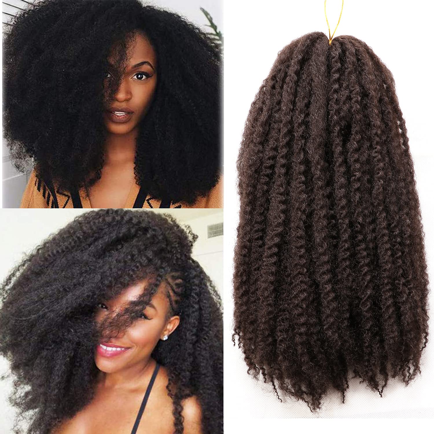 Marley Twist Braiding Hair-18 Inch 90Roots/unfold Soft Marley Twist Hair For Twists 3 Packs Lightweight Cuabn Twist Hair For Black Women (18 Inch 3 Packs, #4) 18 Inch (Pack of 3) #4