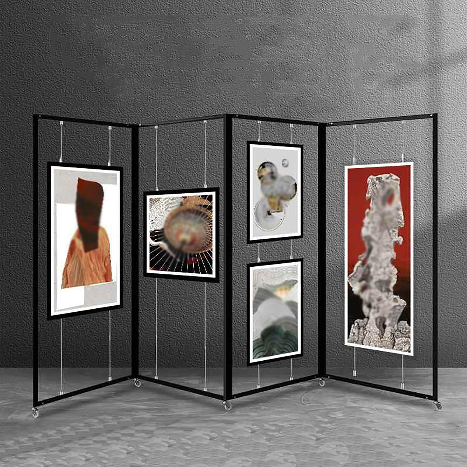 Set di espositori Pieghevoli Portatili - 3 cavalletti Regolabili per Arte, Matrimoni ed Eventi, Pannello pubblicitario 120x250 cm - Ideale per Marketing Commerciale e mostre d'Arte