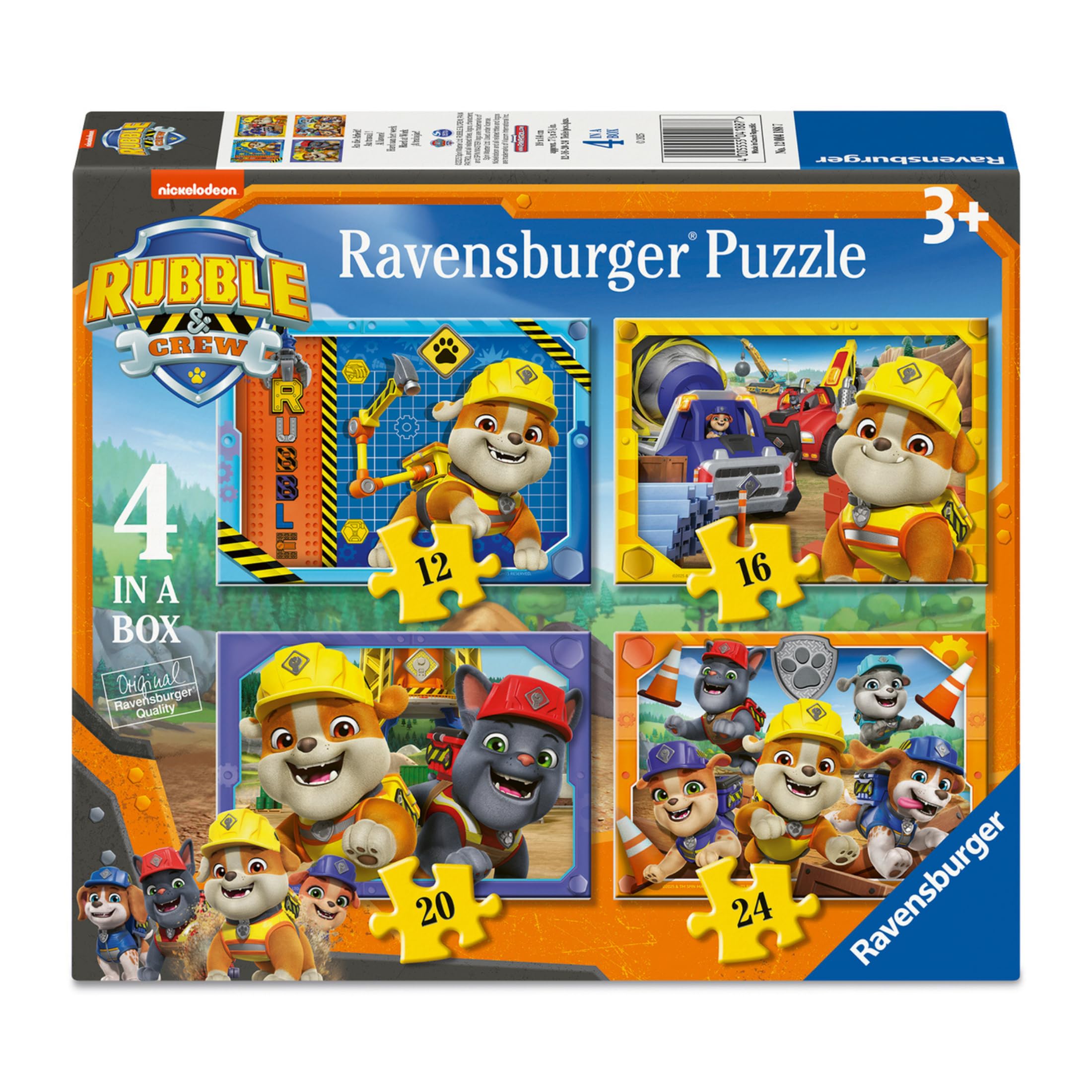 Ravensburger Rubble & Crew 4 in a Box (12, 16, 20, 24 piece) Jigsaw Puzzles