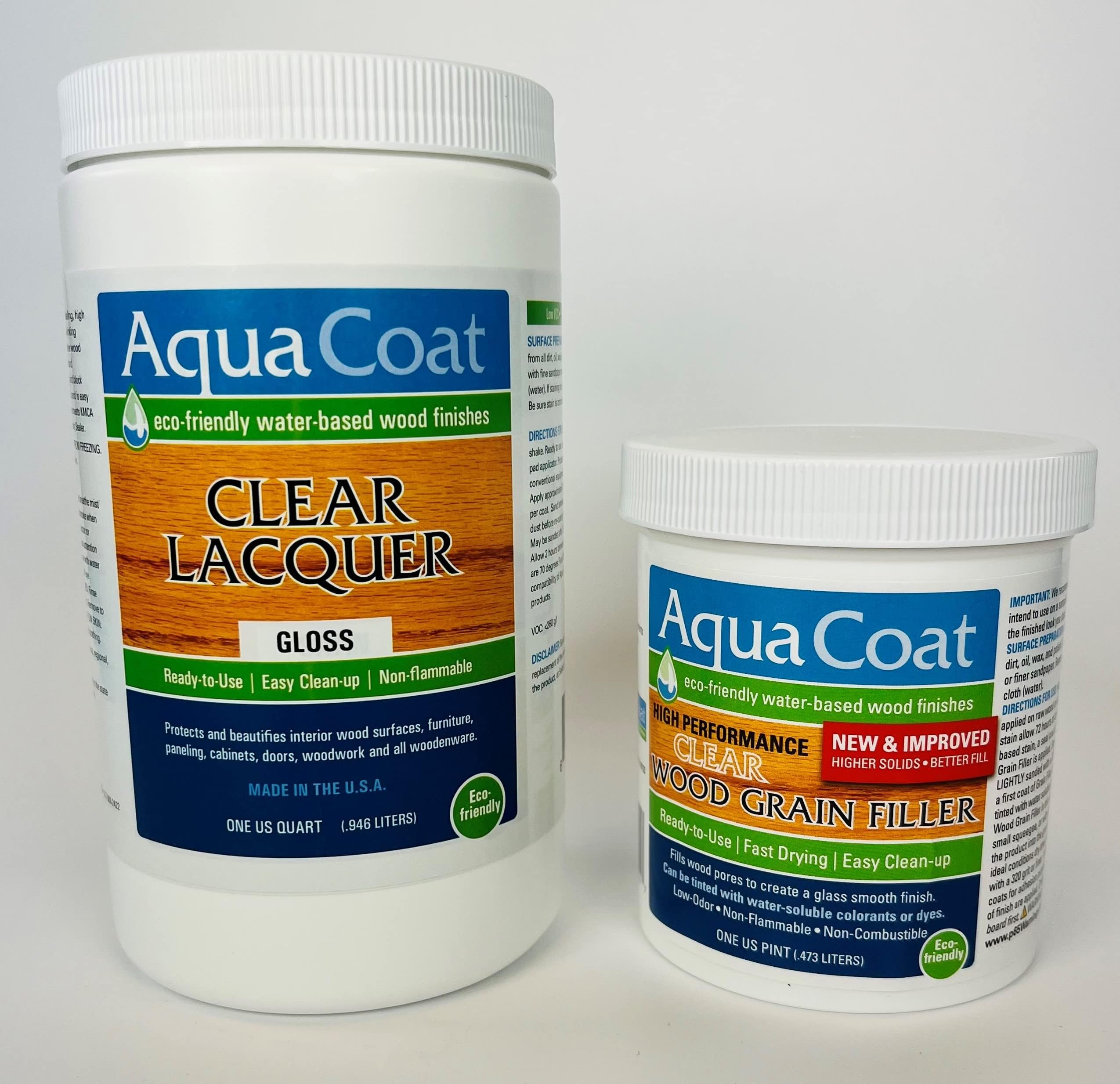 Aqua Coat Water Based Wood Finishing Bundle High Performance Clear