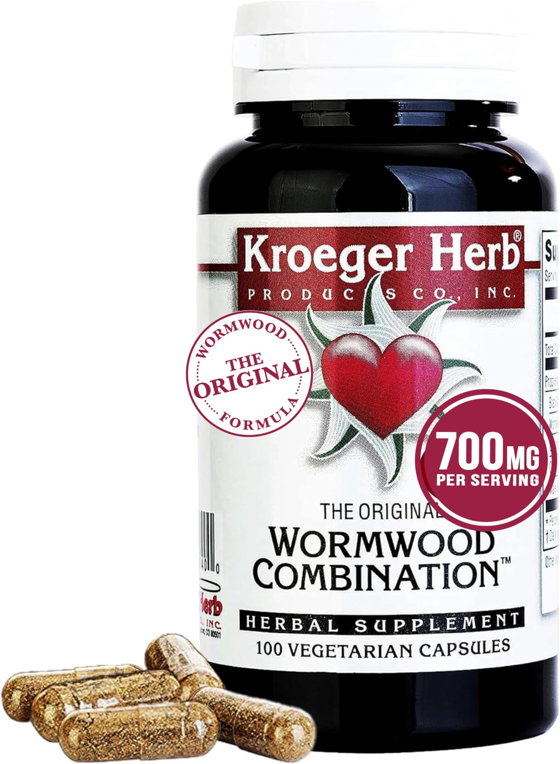 Wormwood Herb, Black Walnut, Clove, Quassia, Worm Wood Detox Cleanse - Vegetarian Capsules, Non-GMO, Gluten Free, No Preservatives or Fillers - 100 Capsules, Made in USA