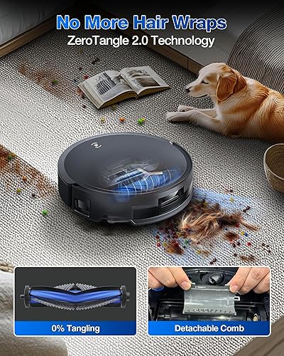 Miniatura 6 de ECOVACS DEEBOT T50 MAX PRO Omni Robot Aspirador y trapeador, 18,500 Pa de succión de explosión, elevación automática de 0.709 in, ZeroTangle y