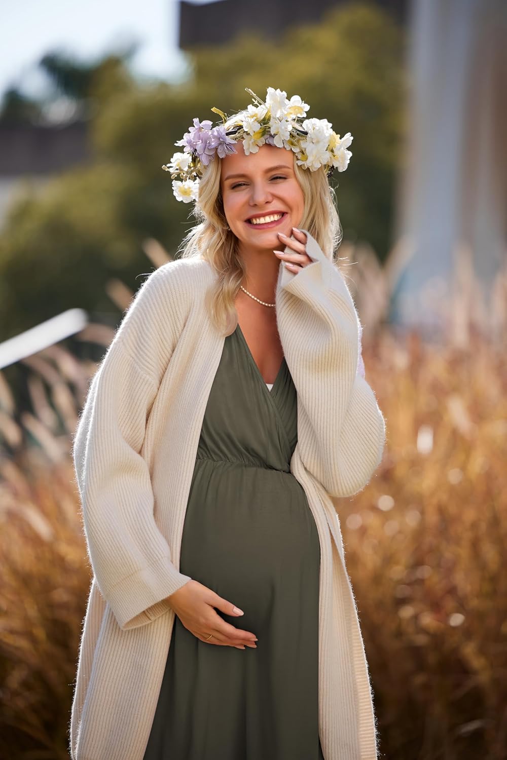 Ekouaer 3 in 1 Labor/Delivery/Hospital Gown 2 Pack Maternity Dress Nursing Nightgown Sleepwear - Image 3