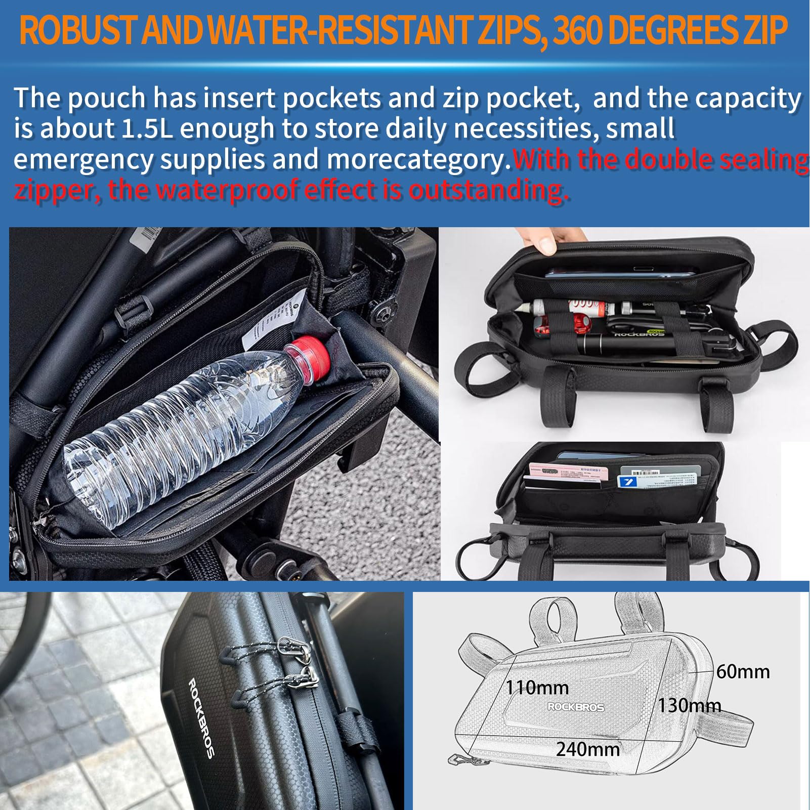 Motorrad Universa Tasche Seitlich Rebel Taschen Kleine Satteltasche Wasserfeste,Taschen Rahmen werkzeugtasche klein for Rebel 500/1100/CL500/CL300/CL250/SCL500 Alle Jahre (1 Paar)