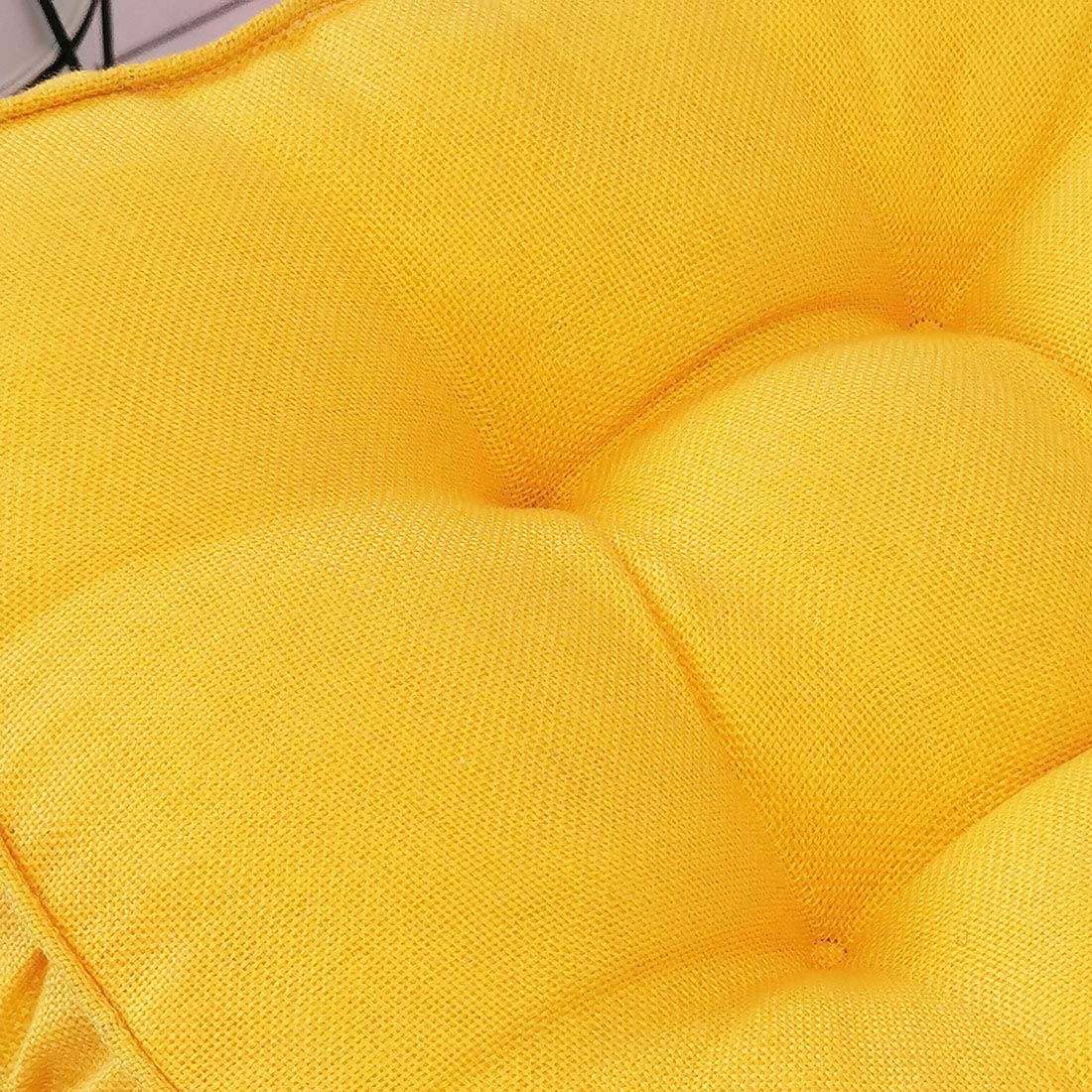 Cojín de Asiento de Silla Relleno Cuadrado de Lino sintético, Cojines de Silla firmes y Suaves, Asiento cómodo para Oficina, hogar o automóvil 20 "x 20" Amarillo