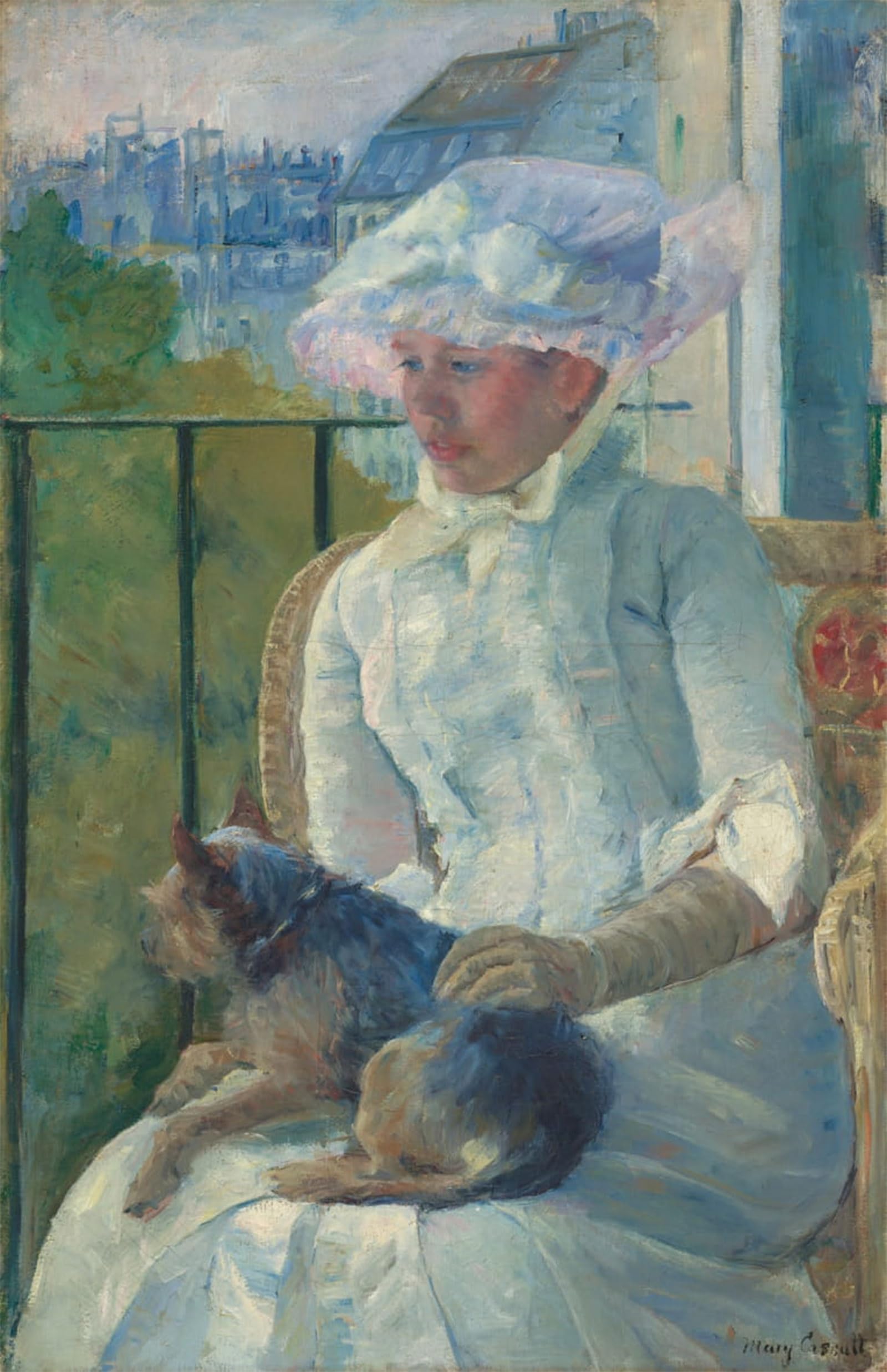 POSTERIIk Vintage Classic Picture Landscape Artwork Young Girl At a Window by Mary Cassatt Portrait Canvas Painting for Office Home Decor 60x90cm