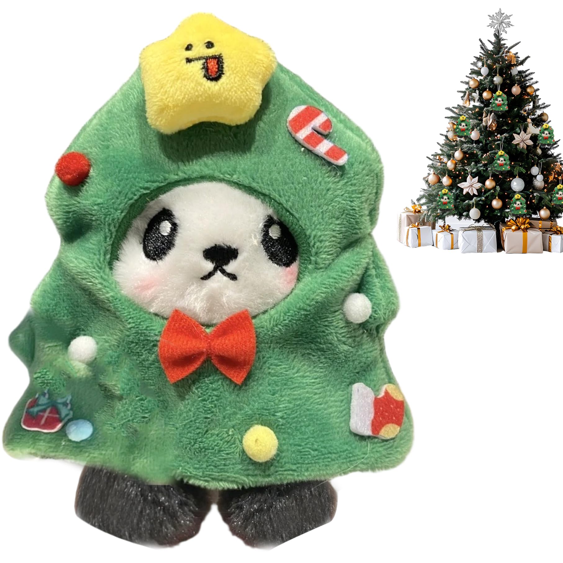 Christmas Plush Hanging Mini Christmas Tree Panda Stuffed Animal for Xmas Tree Bag Keychain - Panda Stuffed Animal Plush