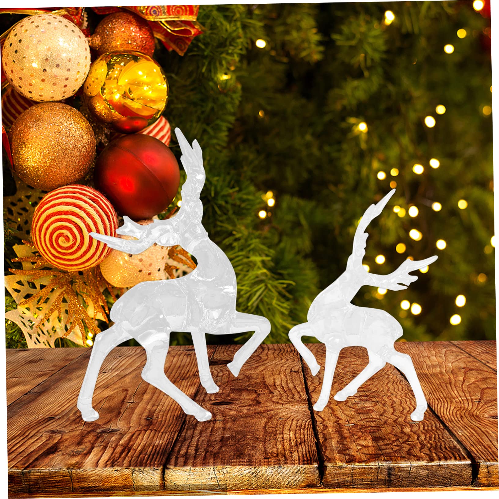PRETYZOOM Set Di 3 Palline Di Natale in Acrilico A Forma Di Cervo Per Decorazioni Dellalbero Di Natale 4 Pezzi * 3
