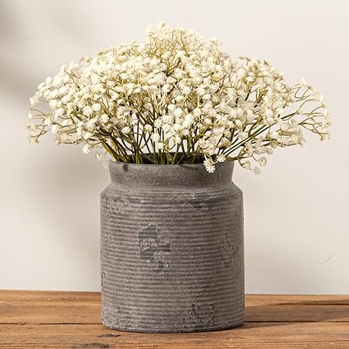 Miniatura 1 de Florero de cerámica de 7.5 pulgadas, jarrón rústico de granja para decoración del hogar, jarrones de cerámica de terracota hechos a mano para