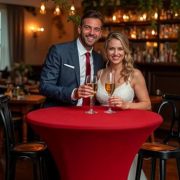 Highdi Wasbaar cocktailtafelkleed, spandex poseur tafel, rekbaar, rekbaar, tafelkleed, voor bruiloft, feest, verjaardagsfeestjes, huis- en evenementdecoratie (geel, 80x110cm