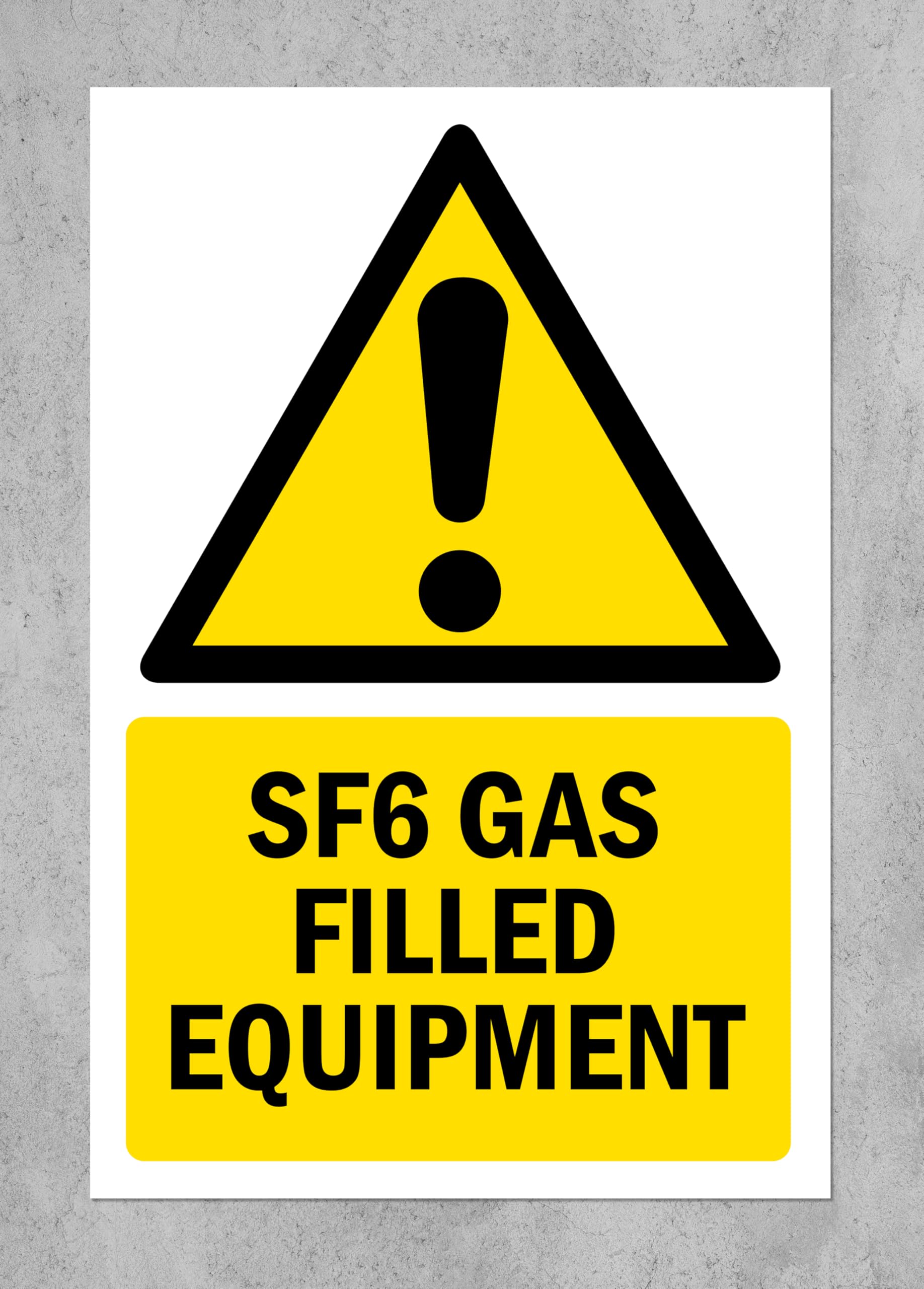 SF6 gas filled equipment, safety sign - Self adhesive sticker (600mm x 400mm)