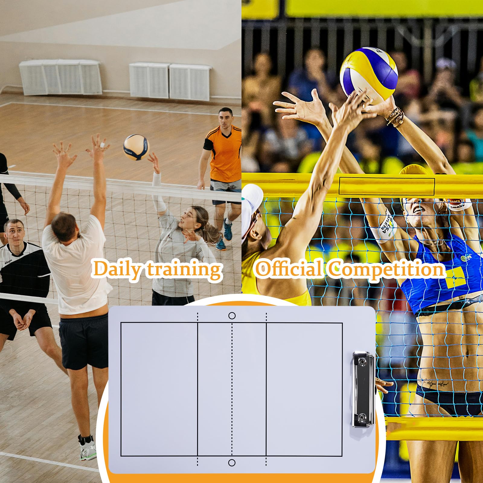 Joyeee Lavagna bianca cancellabile a secco allenatore, 34 x 21 cm, double-face, accessori per allenatori di pallavolo