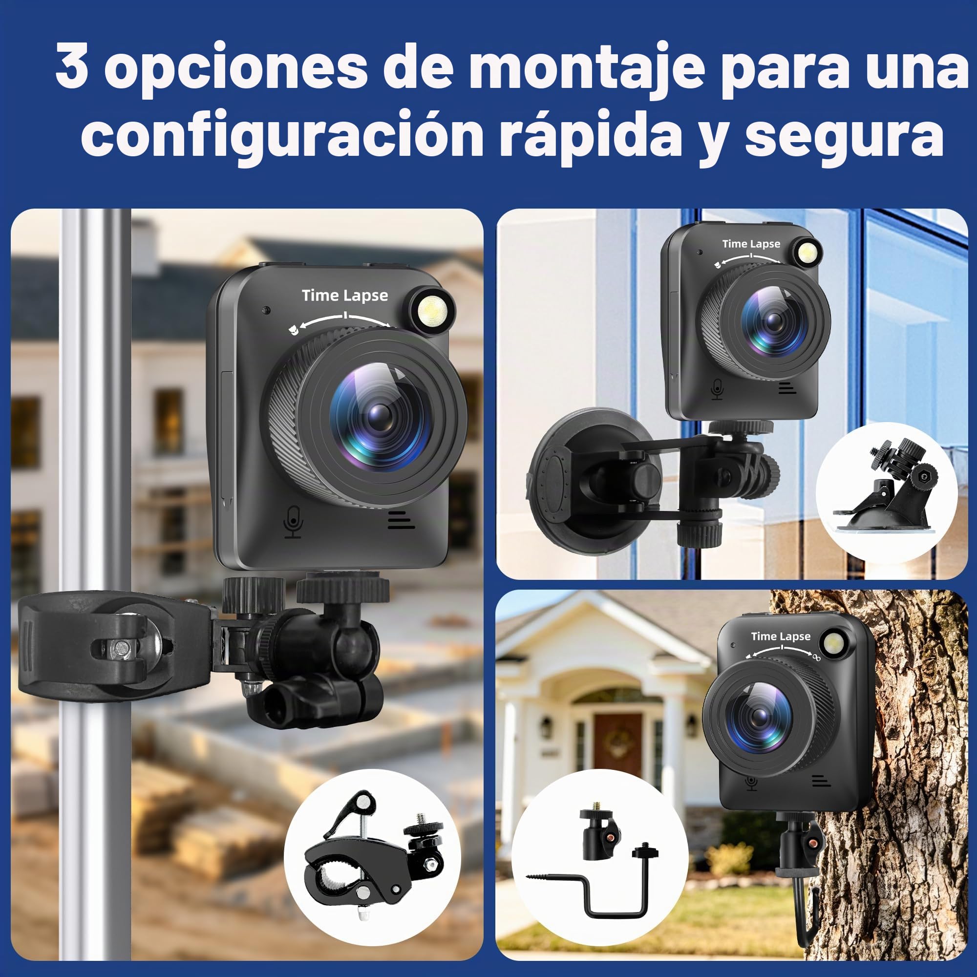 Dsoon Cámara de lapso de Tiempo, cámara 4K FHD Timelapse para Exteriores, Nivel Impermeable IP66, para Grabar construcción al Aire Libre, Clima, Planta, batería de 6 Meses, Tarjeta TF de 64 GB