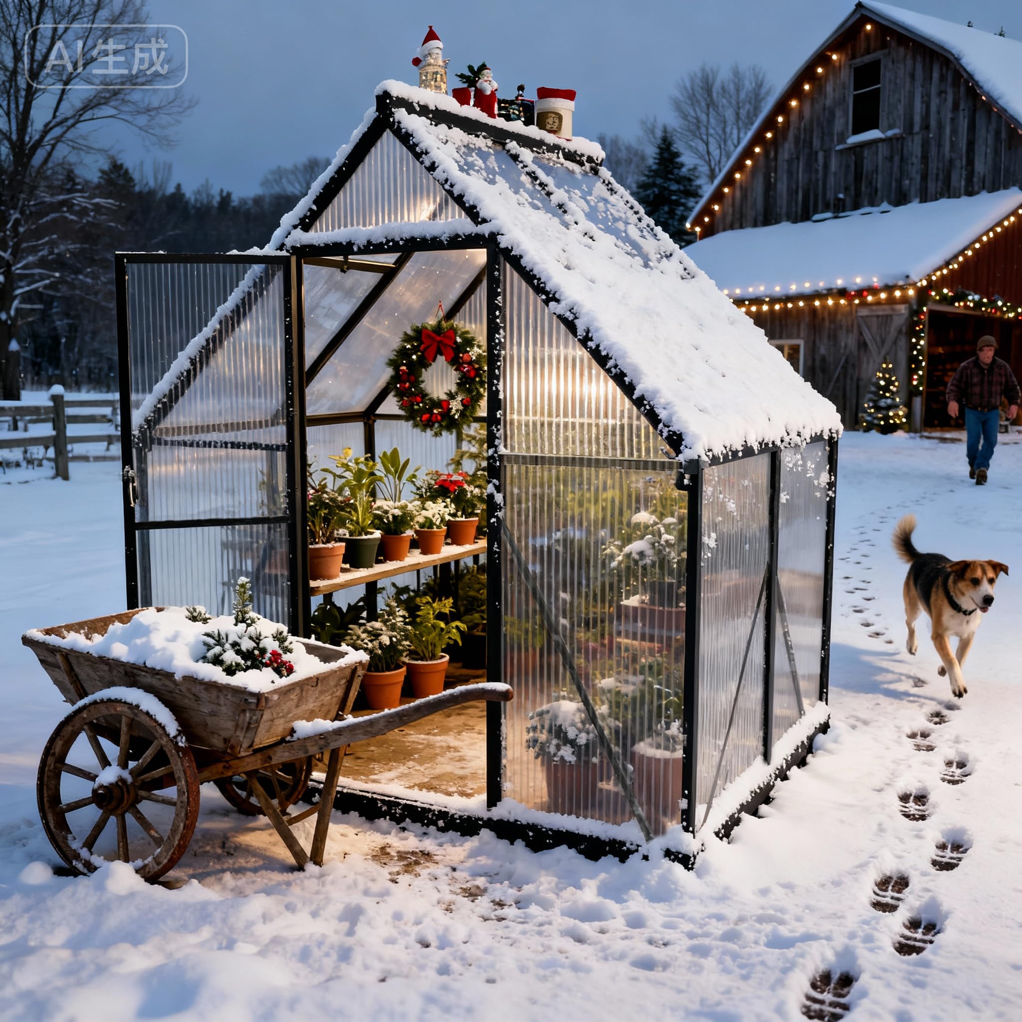 ACXIN Gewächshaus für Garten, Aluminium Treibhaus, Tomatenhaus & Pflanzenhaus mit Fundament, Dachfenster, PC-Platten, Bodenanker, Eisenverstärkung, 125x180x195cm Frühbeet, Wetterfest & UV-beständig