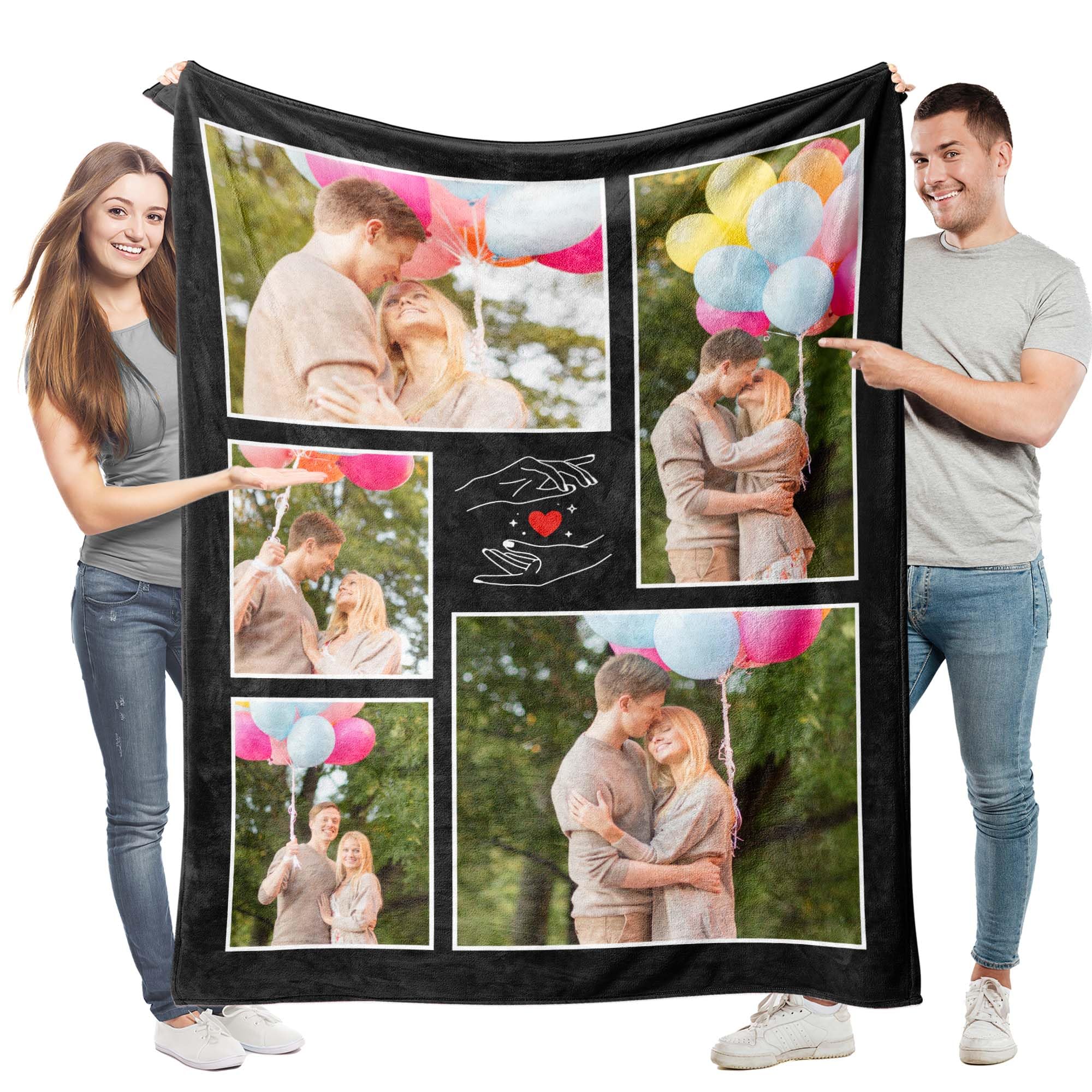 Easycosy Personalised Blanket Photo and Text Custom Blanket with Pictures for Adults Kids Throw Blanket Personalised Gifts for Women Men Him Her Customised Photo Gifts for Birthday Anniversary