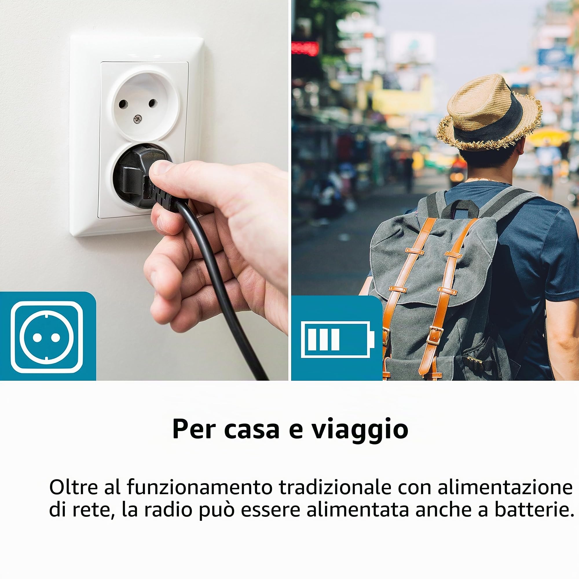 Karcher DAB 2405 Radio Digitale DAB+ / FM, Sveglia, Batteria e Alimentazione, Nero