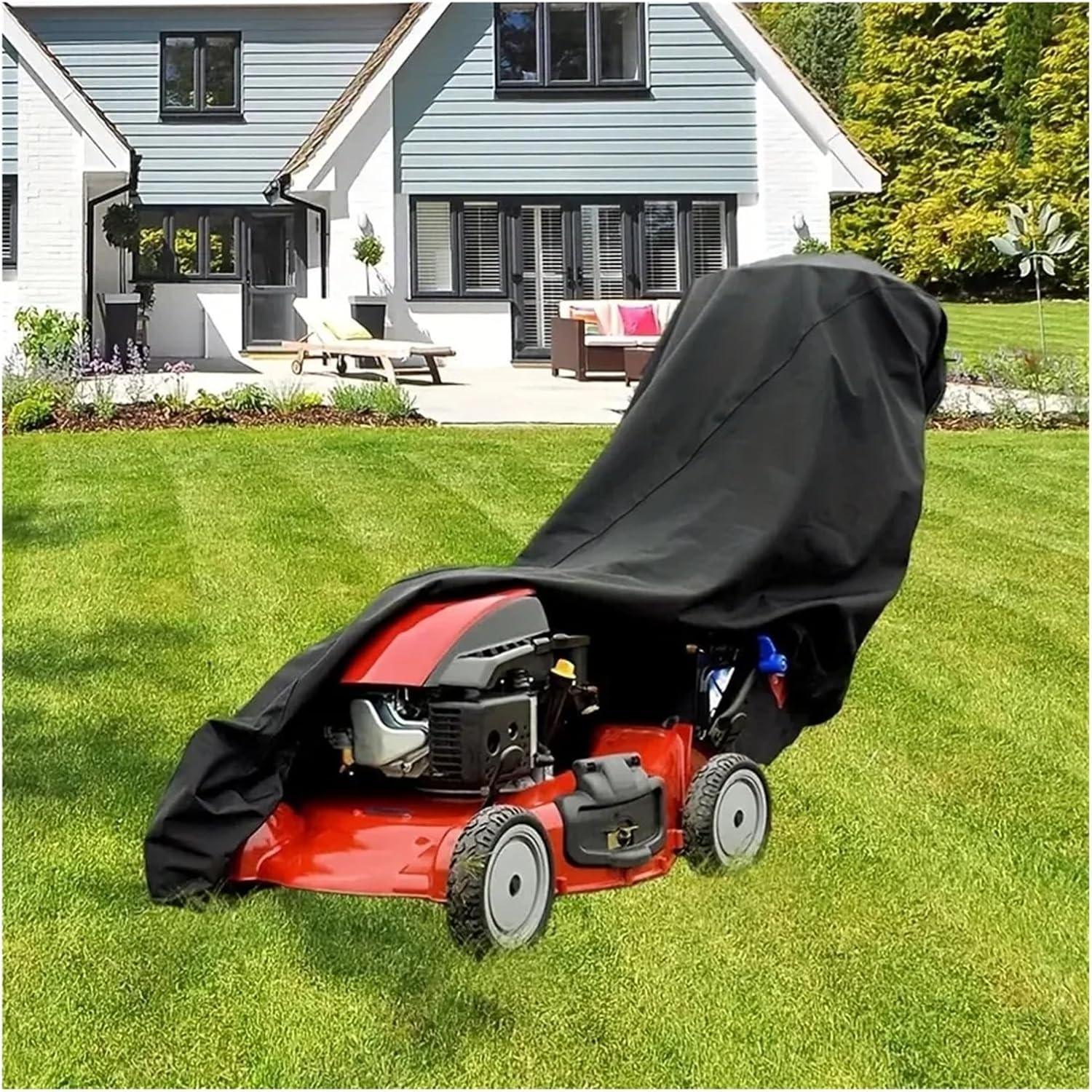 1 Pcs Heavy-Duty Lawn Mower Cover - Spacious Fabric ,Perfect For Protecting Various Sizes Of Mowers