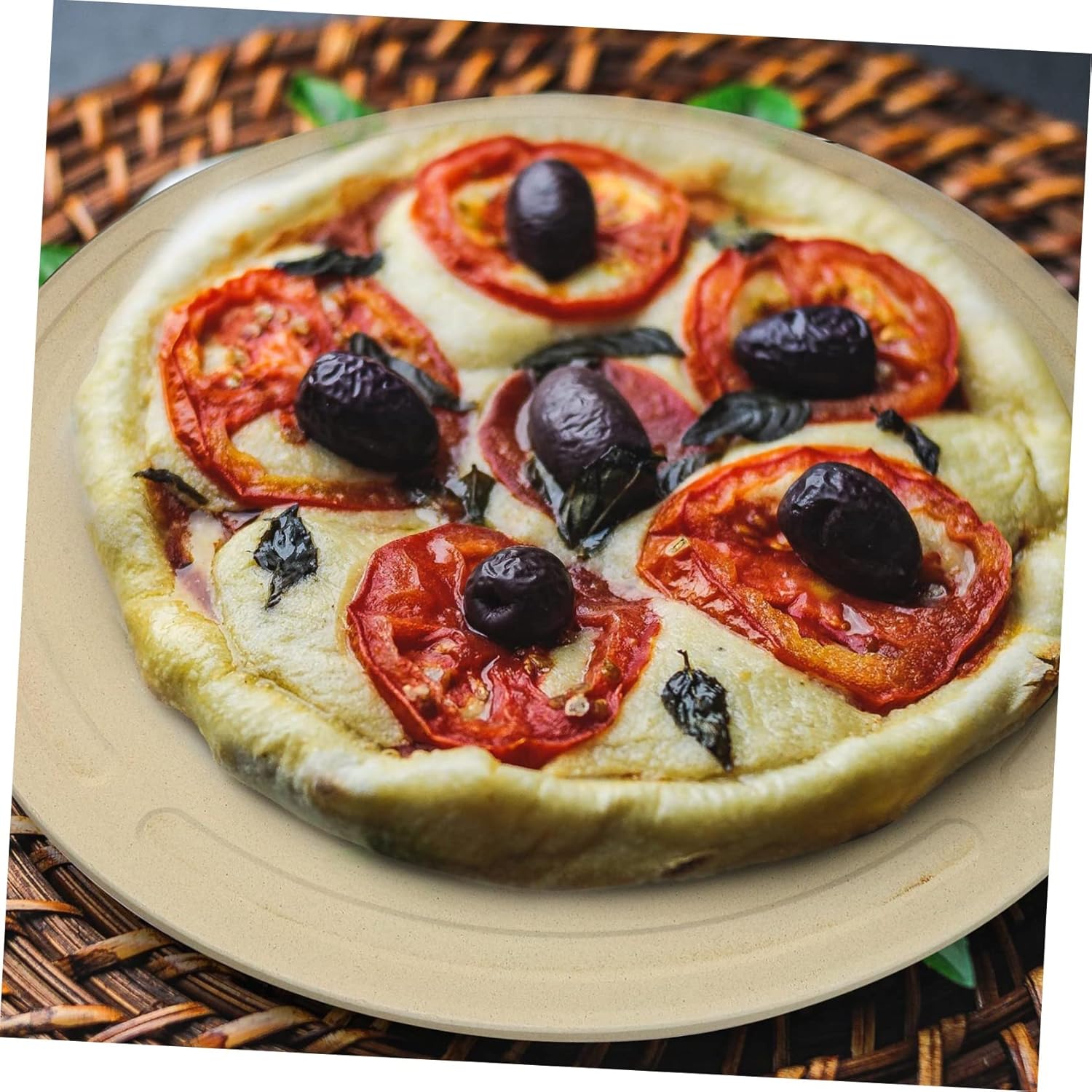 Cordierite Pizza Baking Stone Heavy Duty Pizza Pan for Grill and Oven White Color