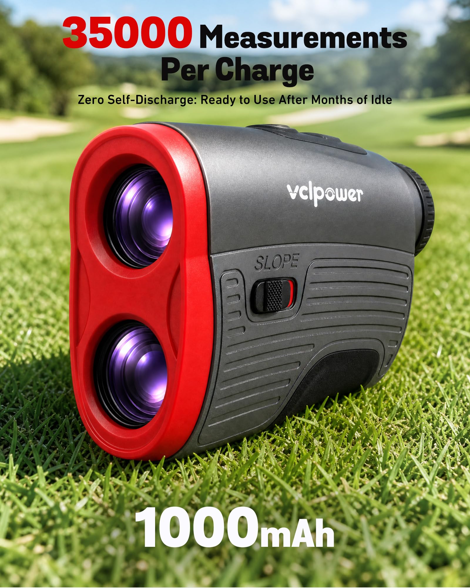 Télémètre de golf avec pente, télémètre laser de 1 200 m pour golf et chasse, grossissement 7x, vibration de verrouillage du drapeau, batterie rechargeable, bande magnétique, accessoires de golf