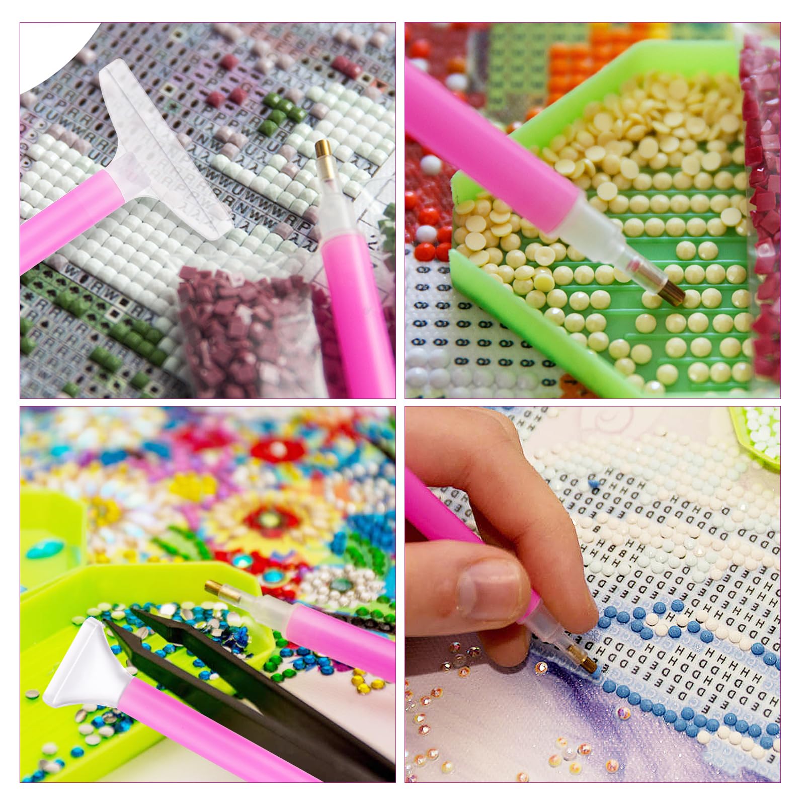 8 Pièces Kit De Stylos De Peinture Diamant 5D, Outil De Stylo à Pointe