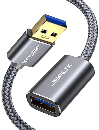 JSAUX Cable de extensión USB 30 de 10 pies cable de extensión USB A macho a hembra material trenzado duradero transferencia de datos rápida