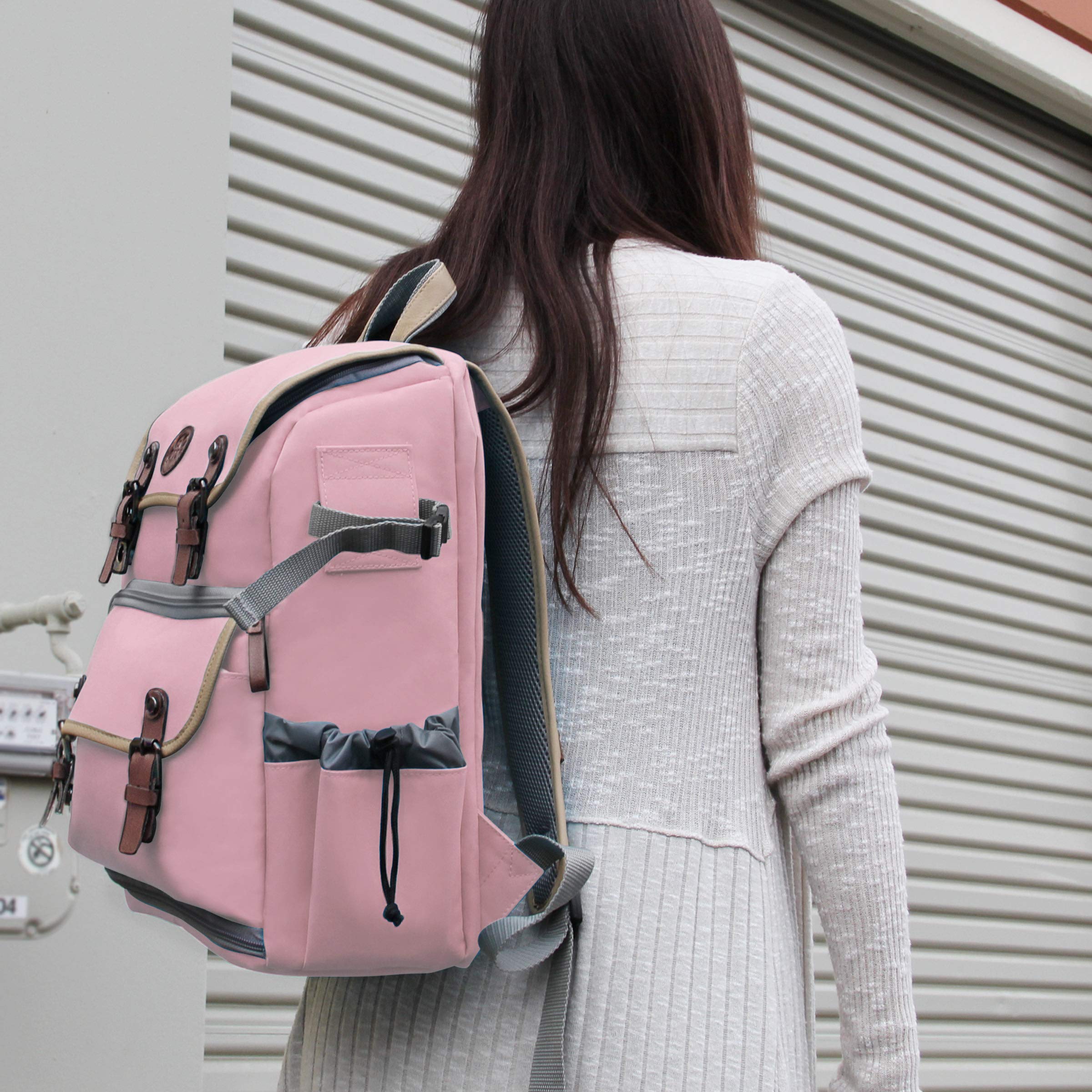 GOgroove Sac à Dos pour Appareil Photo Reflex Numérique avec Compartiment à Tablette, Séparateurs Modulables, Support Trépied & Housse Imperméable pour Canon, Nikon, Olympus et autres - Rose - par