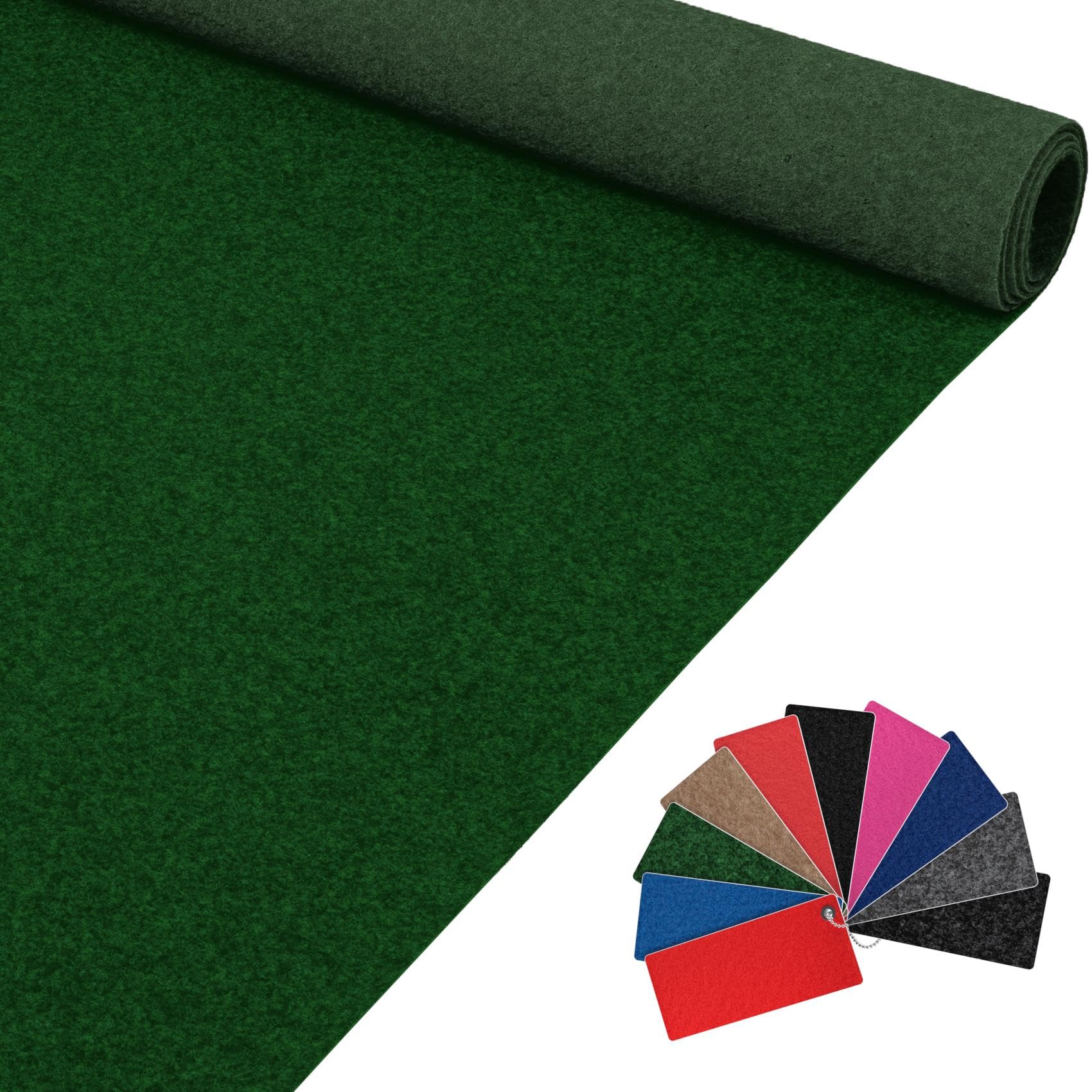 VIP Alex Tapis d'exposition, tapis de couloir, vendu au mètre, pour mariage, réception, 600 x 100 cm, vert