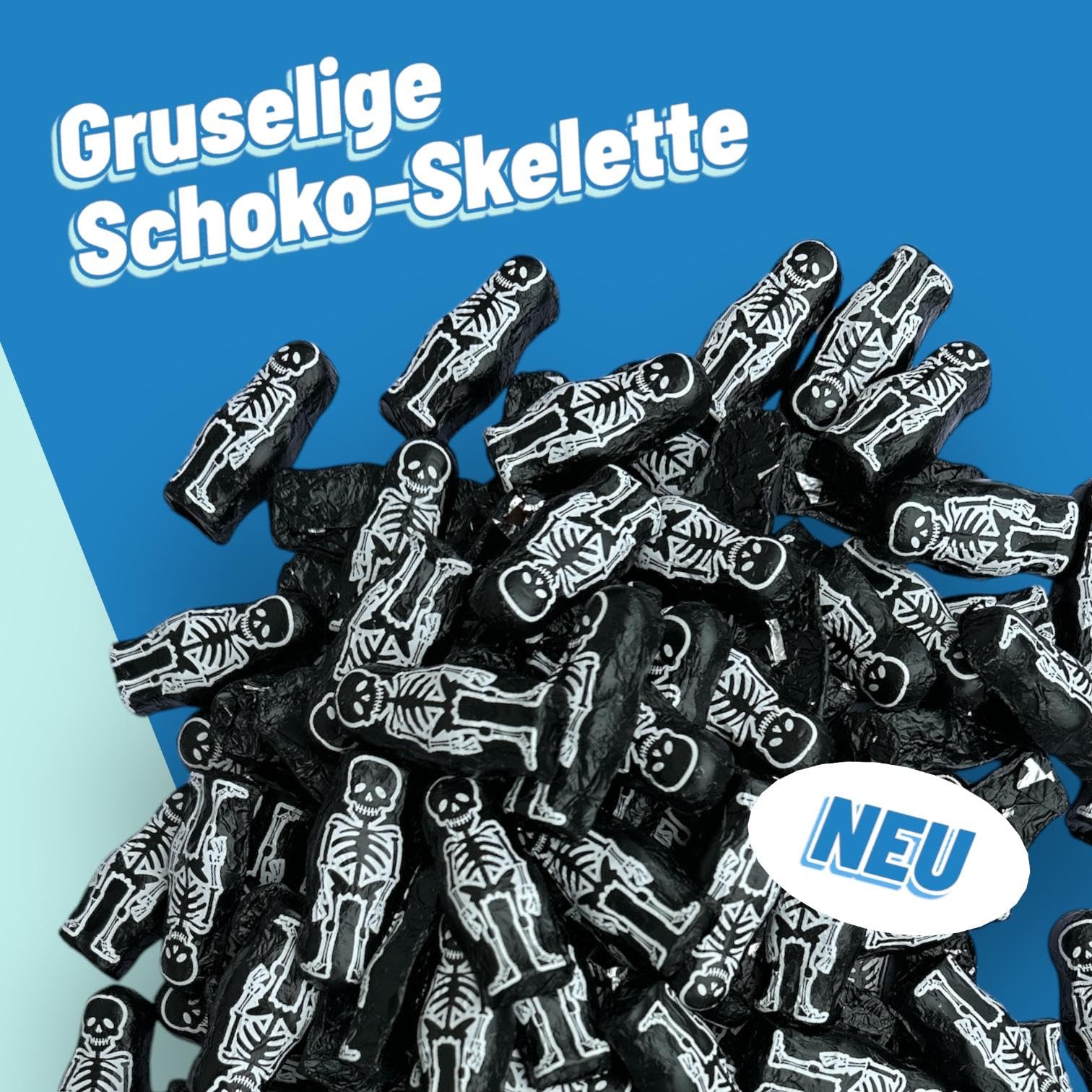 3x 504g Halloween Schoko-Skelette aus Milchschokolade I ca. 210 Stück I in einem Party Bucket I Ideal für Halloweenparties oder als Füllung für den Süßigkeitenkorb