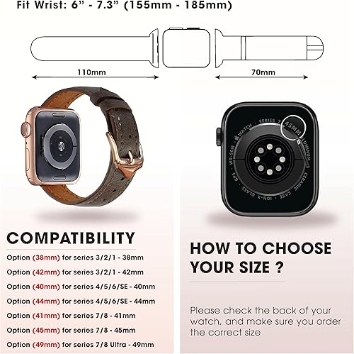 Miniatura 5 de Handmade Women Ostrich Leather Band Compatible with Apple Watch Ultra 49mm 45mm 44mm 42mm 41mm 40mm 38mm Ostrich Wristband Replacement Strap for