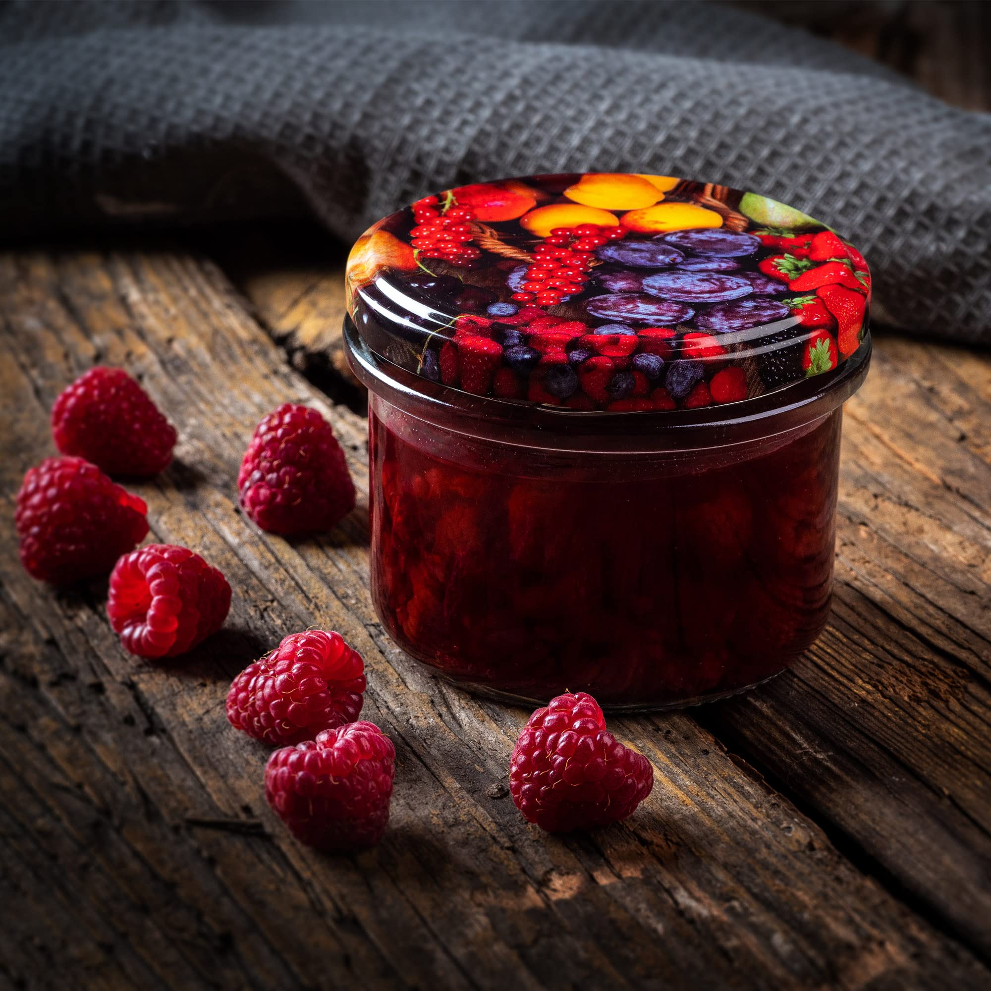 KADAX Set van 10 jampotten 235 ml met schroefdeksel in hartvorm 82 mm - Inmaakpotten voor jam, chutneys, ingelegde groenten, pasteitjes, worst, vlees, babyvoeding & meer